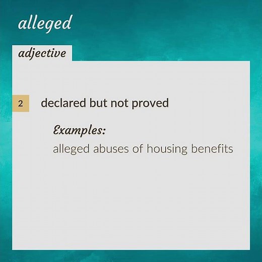 Alleged | meaning of Alleged