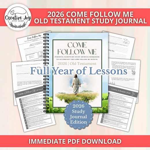 2026 Come Follow Me Old Testament Study Journal Workbook | Full Year LDS Scripture Study Guide |printable Companion to Come Follow Me Manual - Etsy