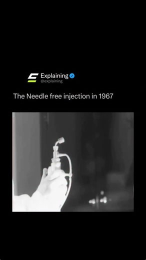 Explaining on Instagram: "Follow (us) @Explaining to learn something NEW every day 🧠‼️ In the 1960s, engineers developed a needle-free injector — a futuristic medical device that used high-pressure jets of liquid to deliver vaccines or medicine through the skin without a needle 💉➡️💨 It worked by shooting a fine stream of fluid faster than the speed of sound, penetrating the skin painlessly and reducing infection risks. Though the tech looked straight out of science fiction, it was actually us