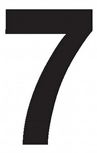 Labelmaster NUMBER7W "Number 7" Labels, 3 1/2", White Vinyl (Pack of 50)