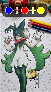 Painting Mascagna with just 3 colors! #Pokemon30thAnniversary #pokemon #Habrow #Browt #hatsunemik...