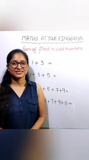 64K views · 626 reactions | Trick to sum of first n odd numbers! #maths #math #mathematics #mathsatyourfingertips #mathtricks #educationforall #learningathome #mathsteacher #reels #shorts | Maths at Your Fingertips | Facebook