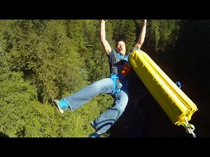 Bungee Jump BROKEN CORD PRANK! GoPro held in hand and bridge view!