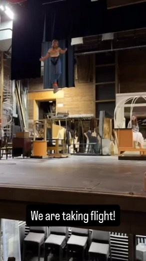 Some behind the scenes magic unfolding as our first flight rehearsal for our Fairy Godmother takes off! Don’t miss your chance to see “Cinderella”! Tickets are on sale now at (517) 264-7469 or at the link in bio! Thank you to Angela Hench (Marie), Ally Szymanski (Ella) and our amazing Flight Crew!! | The Croswell Opera House
