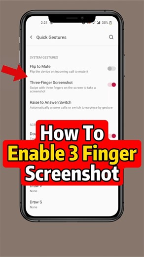 How to Enable 3 Finger Screenshot on Android