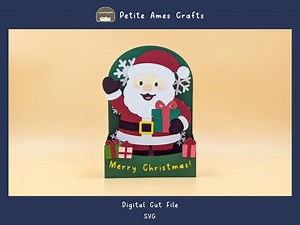 DIY Santa Pop-up Card SVG Template - Etsy