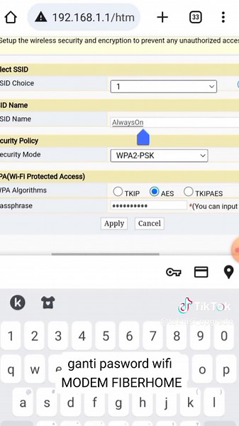 Cara Ganti Pasword WiFi Modem Fiberhome