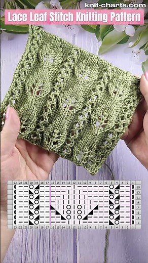 Lace Leaf Stitch Knitting Pattern #knittingpattern #lacestitch #leafstitch #handmade #DIYknitting