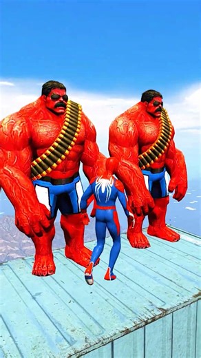 GTA 5 Epic Water Ragdolls Spiderman vs RED HULK Jumps/Fails Ep.308 #shorts