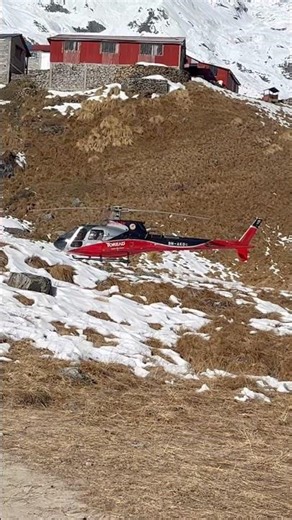 Helicopter #abc base camp #trek
