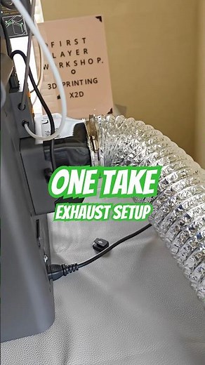 One-Take 3D Printer Exhaust Setup in 12 Seconds 💨 (ASMR) #3dprinting #bambulab #x2d