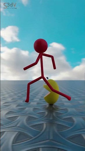 Saving MS Pacman 😉 #pacman #stickman