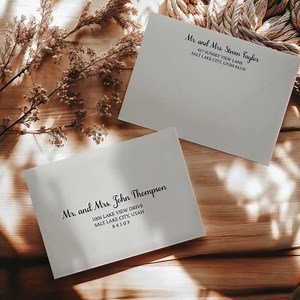Printed Envelopes With Custom Fonts in A7, A6, A2, or A1/4bar Size - Premium Colored Wedding Envelopes With Guest Recipient Addresses 0032 - Etsy