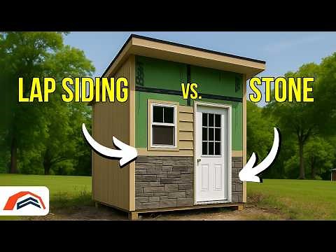 How to Get a Modern Shed Look with Stone Veneer & Lap