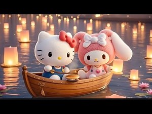 Happy Song for Kids and Baby | Hello Kitty Lantern Boat Night with My Melody & Cinnamoroll 🌙✨🚤