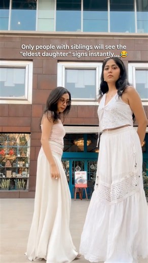 Divya Vijla on Instagram: "I won’t say anything, but my 'manager energy' is loud. 💀 Tag your sibling who does this! 👇 #eldestdaughter #siblinggoals #sisterhood #birthorder #relatable [Eldest daughter syndrome, Birth order traits, Sibling dynamics, Sister energy, Youngest child energy, Relatable sibling content, Manager energy, Big sister problems, First-born daughter, Family roles, Bossy sister, Sisterhood humor] Which one are you???"