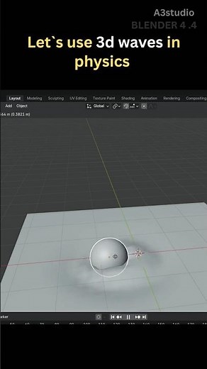 Blender Wave Simulation Tutorial😍#blender3d #shorts #3d