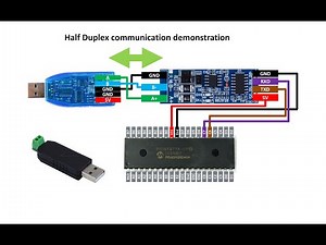 PIC16F877A RS-485 Tutorial | Half Duplex Send/Receive Data with PC Communication