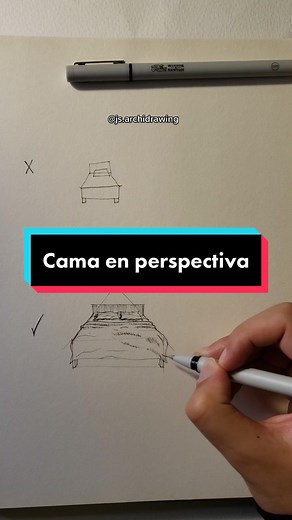 Tutorial: Cómo dibujar una cama en perspectiva