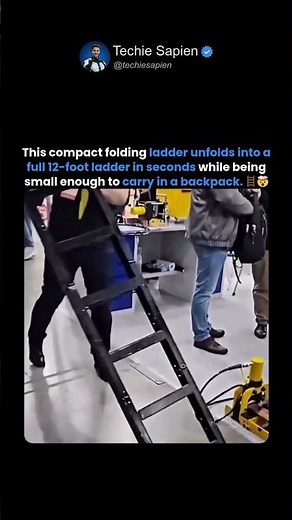 This 12-Foot Ladder Folds Flat and Fits in a Backpack 🤯