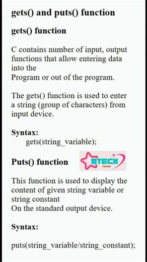 gets() and puts() function #coding #Clanguage #function #viral #trending #shortvideo#C.