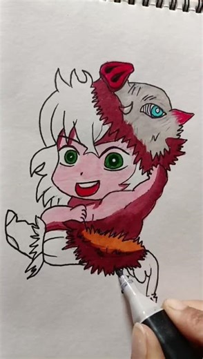 CHIBI INOSUKE 🤌#demonslayer #inosuke #drawing #animeedit #drawing #inosuke art#anime #trending #art