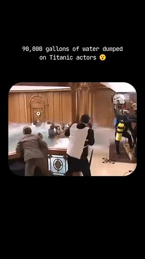 The Grand Staircase flood scene (when the glass dome collapses and water bursts in) involved approximately 90,000 gallons of water dumped at once. Once released, the water destroyed the set so this scene could only be done once, since the ornate set was completely destroyed by the rush of water. James Cameron himself confirmed in interviews that the Grand Staircase flood was one of the most dangerous and intense scenes they filmed, and it was shot in one take. #titanic #rmstitanic | Raise RMS Ti