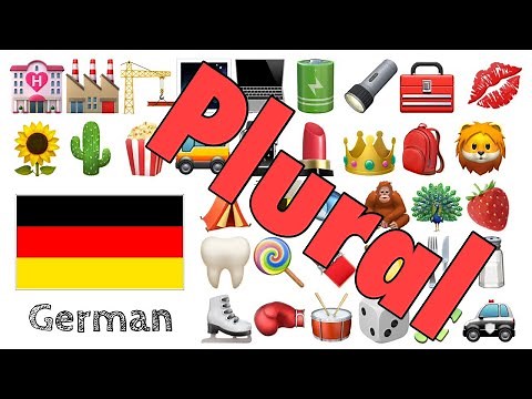 Learn 400 words - German with Emoji - 🌻🌵🍿🚌⌚️💄👑🎒🦁🌹🥕⚽🧸🎁 PLURAL