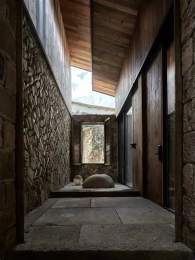 Stone Integrated Naturally into Architecture and Environment