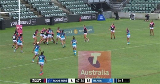 Breayley-Nati darts from dummy half to extend the Titans advantage