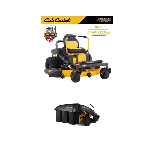 Cub Cadet Ultima Z2 60in 24HP Zero Turn Mower with 50/54/60in Triple Bagger Combo - The Home Depot