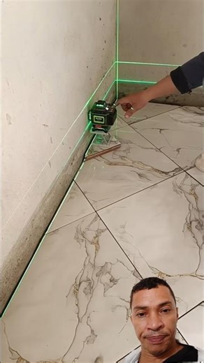 Laser level for installing baseboards #construction #bricklayer #building