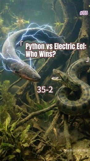 Python vs Electric Eel: Who Wins? 35-2 #AnimalBattle #Python #ElectricEel #Wildlife