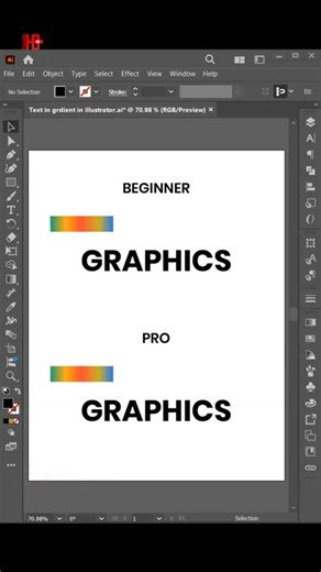Gradient Text in Adobe Illustrator 🤯 | Beginner vs Pro #Shorts #tutorial #illustrator #gradient