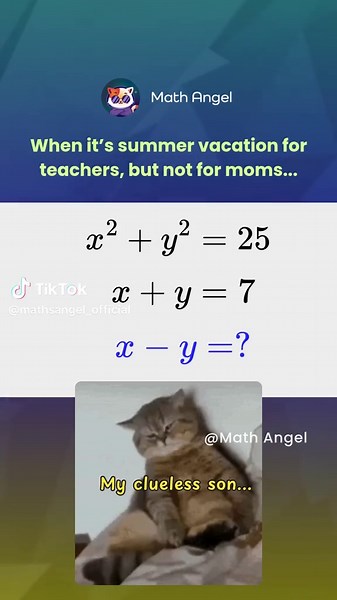 😅 When school’s out, mom's still on duty... #mathmeme #brainteaser #quiztime #summerholiday #schoolbreak #momlife #mathtricks #mathproblems #mathquiz #mathstrick #igcsemaths #mathfun #gcseamths #mathchallenge #mathangel