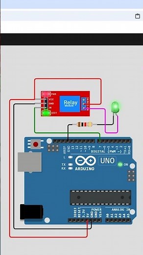 Arduino UNO + Relay Module | LED Control Wiring & Code (Wokwi Simulator)