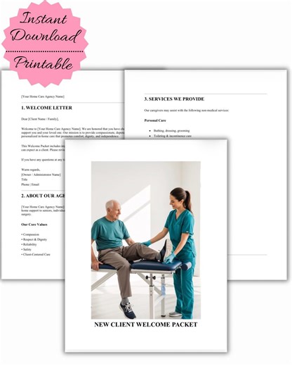 New Client Welcome Packet for Home Care Agency | Client Rights, Services Overview, HIPAA, Emergency Preparedness, Start of Care Information - Etsy