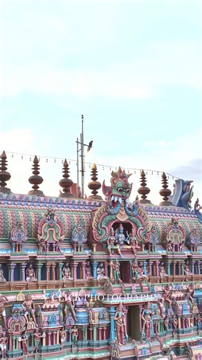 Divine frames from the land of temple. The majestic aura of Lord Sivan Temple with drone vision.