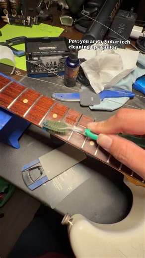 342 reactions · 6 comments | Pov: you are a guitar tech cleaning up a guitar! #guitar #guitartech #guitarcleanup #guitarmaintenance | Your Guitar Tech | Facebook