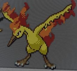 Moltres Pixel Art W/Schematic Minecraft Map