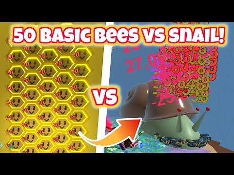 50 Basic Bees VS Stump Snail (Bee Swarm Simulator)