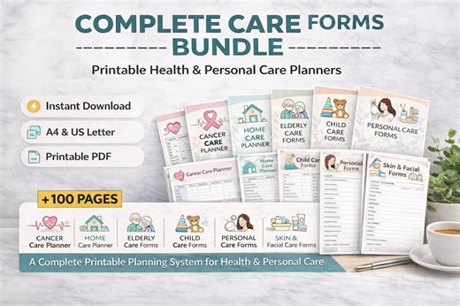 Cancer Care Forms Bundle Printable | Chemotherapy Journal, Treatment Tracker & Symptom Log - Etsy
