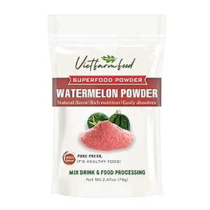 WATERMELON POWDER 2.47 oz (70g) VIETFARMFOOD: Pure freeze-dried fruit powder, made from real fruit with no added sugar - Perfect for daily nutrition to keep your body full of vitality.