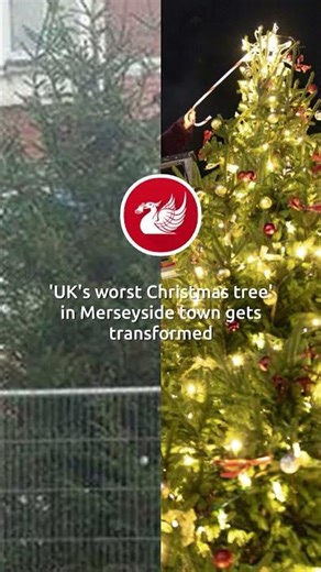 'UK's worst Christmas tree' in Merseyside town gets transformed 🎄