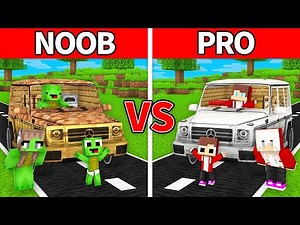 Mikey Family & JJ Family - NOOB vs PRO : Car House Build Challenge in Minecraft (Maizen)