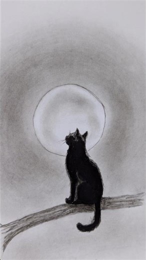 Cute Black Cat Drawing 🐈✨ | Pencil Art