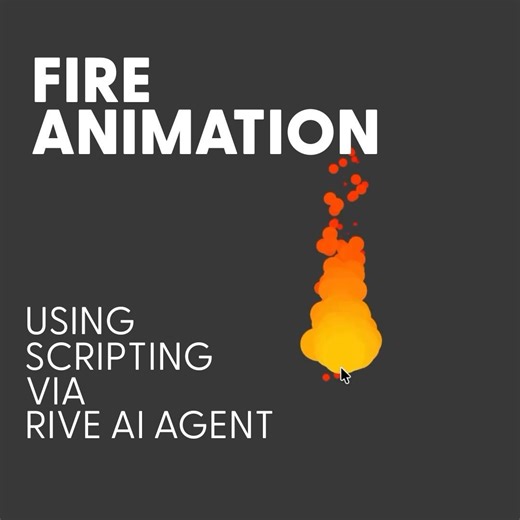 Fire animation in @Rive_app using scripting via AI agent
