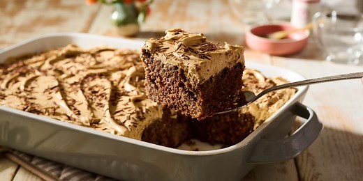 This Irish Cream Poke Cake Starts with a Box of Cake Mix