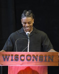 116K views · 2.1K reactions | “I am truly blessed to call myself a Badger. Being part of this community not only helped me better myself, it also helped me learn why it’s so important to help others as well." Before celebrating commencement last weekend, Kamari McGee from Wisconsin Men's Basketball shared a few words at our student-athlete reception about what makes being a Badger truly special. | Wisconsin Badgers | Facebook