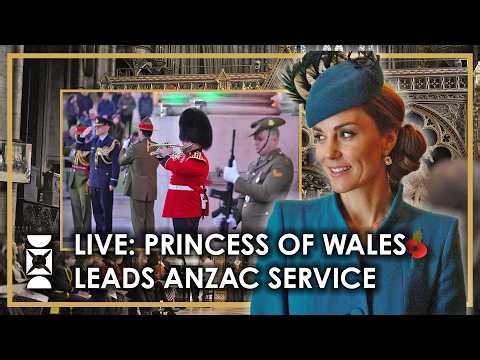 WATCH: Princess of Wales Leads Cenotaph ANZAC Day Service